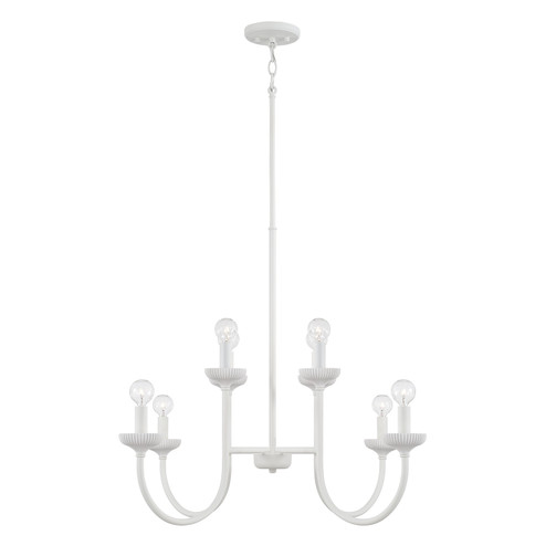 Mallory Eight Light Chandelier in Ceramic White (65|456181CE)