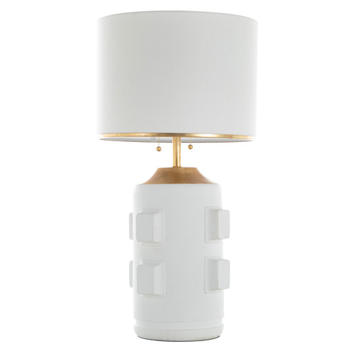 Bridget Two Light Table Lamp in Plaster White|Vintage Gold|Feather White Linen (550|SCH-175369)