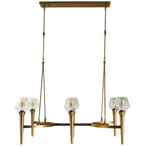 Kimbrell Six Light Chandelier in Matte Antique Brass|Clear Glass (550|SCH-175364)
