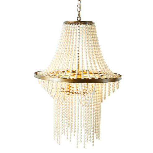 Griffith Six Light Chandelier in Textured White|Brushed Brass (550|SCH-175237) Griffith Six Light Chandelier in Textured White|Brushed Brass (550|SCH-175237)