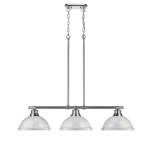 Duncan Three Light Linear Pendant in Chrome (62|3602-3LP CH-WH)