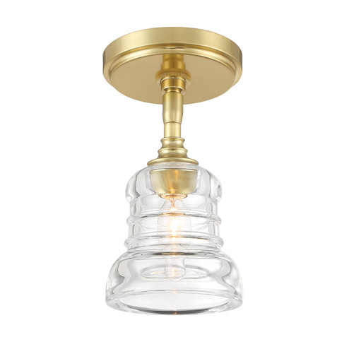 Gregory One Light Semi Flush Mount in Aged Brass (60|GRG-1040-AG_CEILING)