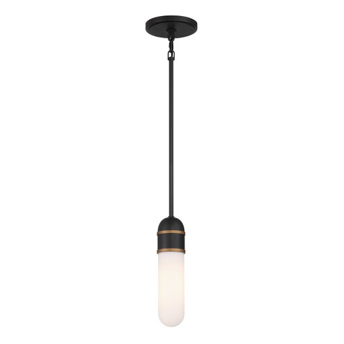 Capsule LED Mini Pendant in Matte Black + Textured Gold (60|CAP-8511-MK-TG)