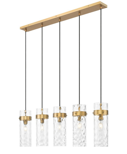 Fontaine Five Light Linear Chandelier in Rubbed Brass (224|7002P5-5L-RB)