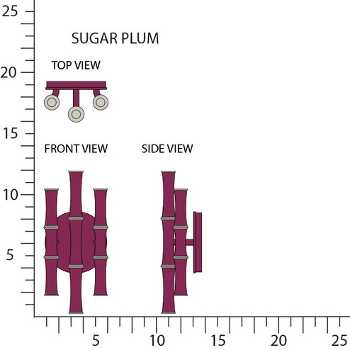 Kane Six Light Wall Sconce in Sugar Plum w/Polished Nickel (165|SM76)