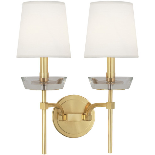 Cristallo Two Light Wall Sconce in Modern Brass w/ Clear Crystal (165|609C)