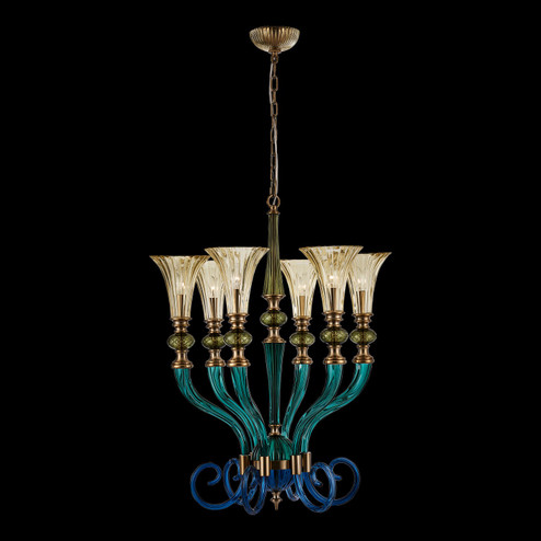 Tinta Six Light Chandelier in Winter Brass (238|043670-044-GLMULTI)