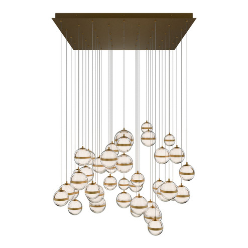 Cyllindra LED Chandelier in Aged Brass (34|PD-77541S-AB)
