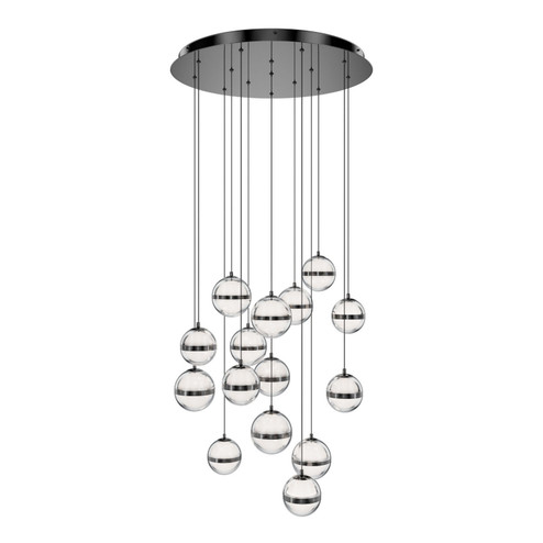 Cyllindra LED Chandelier in Black Chrome (34|PD-77515R-BC)