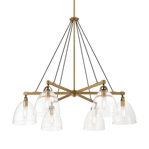 Sommersby Six Light Chandelier in Legacy Brass & Matte Coal (7|5716-876)