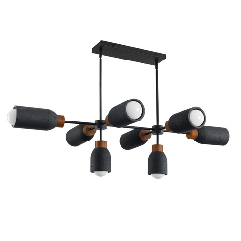 Pompeii Eight Light Pendant in Lava / Black (16|10628LVBK)