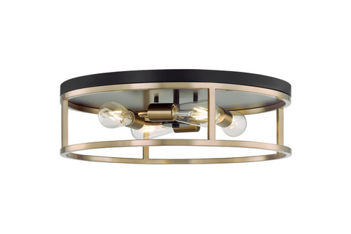 Four Light Flush-Mount in Matte Black Canopy w/ Brass (102|NSH-4487-MBBR)