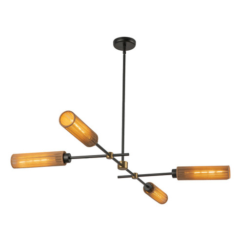 Colby Four Light Linear Pendant in Matte Black/Tan Jute (452|LP491452MBTJ)
