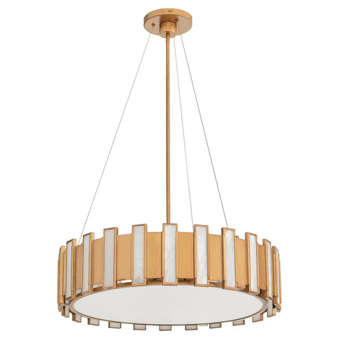 Volterra Five Light Pendant in Aged Brass (208|11951)