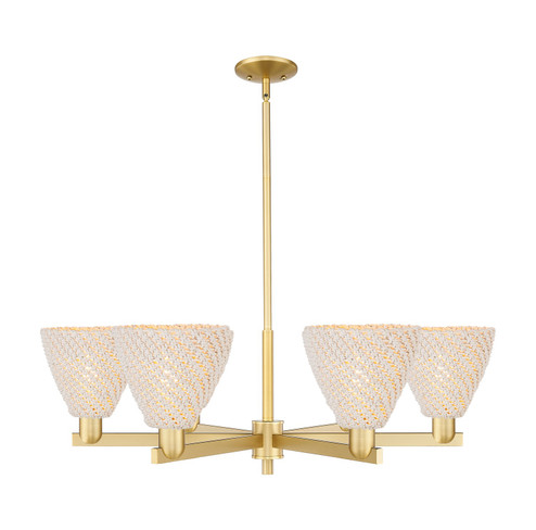 Arcadia Six Light Chandelier in Satin Gold (405|716-6CR-SG-NBD-75-NAT)