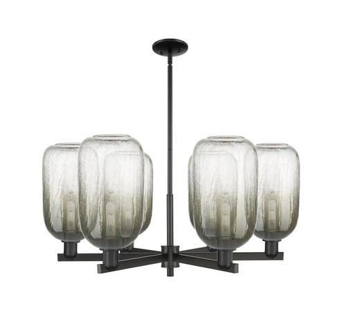 Arcadia Six Light Chandelier in Matte Black (405|716-6CR-BK-G482-7SL)