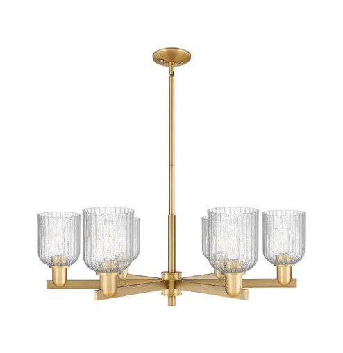 Arcadia Six Light Chandelier in Brushed Brass (405|716-6CR-BB-G559-5SDY)
