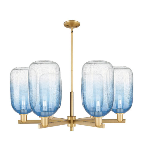 Arcadia Six Light Chandelier in Brushed Brass (405|716-6CR-BB-G482-7SB)