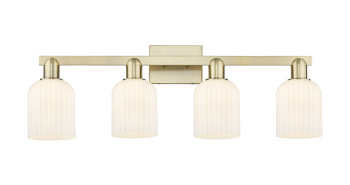 Arcadia Four Light Bath Vanity in Antique Brass (405|716-4W-AB-G559-5GWH) Arcadia Four Light Bath Vanity in Antique Brass (405|716-4W-AB-G559-5GWH)