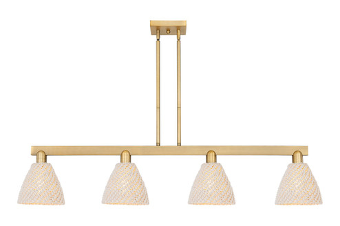 Arcadia Four Light Island Pendant in Brushed Brass (405|716-4I-BB-NBD-75-NAT)