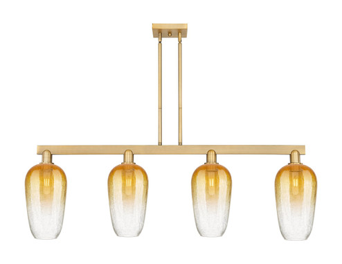 Arcadia Four Light Island Pendant in Brushed Brass (405|716-4I-BB-G484-7AM) Arcadia Four Light Island Pendant in Brushed Brass (405|716-4I-BB-G484-7AM)