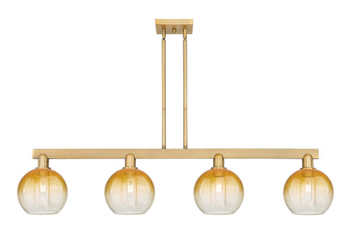 Arcadia Four Light Island Pendant in Brushed Brass (405|716-4I-BB-G483-8AM) Arcadia Four Light Island Pendant in Brushed Brass (405|716-4I-BB-G483-8AM)