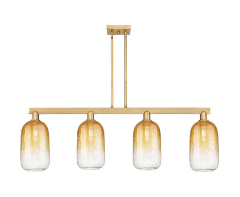 Arcadia Four Light Island Pendant in Brushed Brass (405|716-4I-BB-G482-7AM) Arcadia Four Light Island Pendant in Brushed Brass (405|716-4I-BB-G482-7AM)