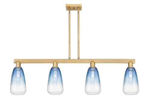 Arcadia Four Light Island Pendant in Brushed Brass (405|716-4I-BB-G480-6SB) Arcadia Four Light Island Pendant in Brushed Brass (405|716-4I-BB-G480-6SB)