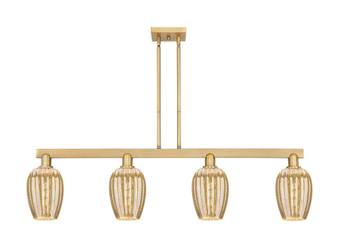 Arcadia Four Light Island Pendant in Brushed Brass (405|716-4I-BB-G457-6ME)