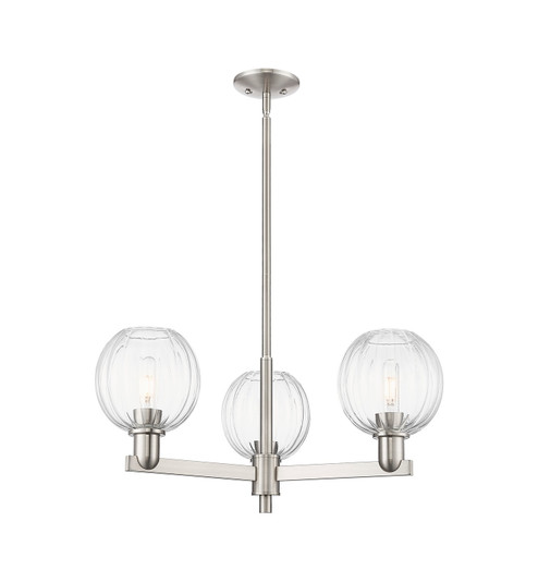 Arcadia Three Light Flush Mount in Satin Nickel (405|716-3CR-SN-G458-7CL)
