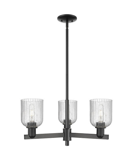Arcadia Three Light Flush Mount in Matte Black (405|716-3CR-BK-G559-5SDY)