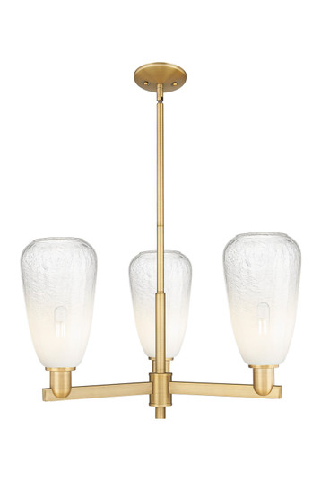 Arcadia Three Light Flush Mount in Brushed Brass (405|716-3CR-BB-G480-6OP)