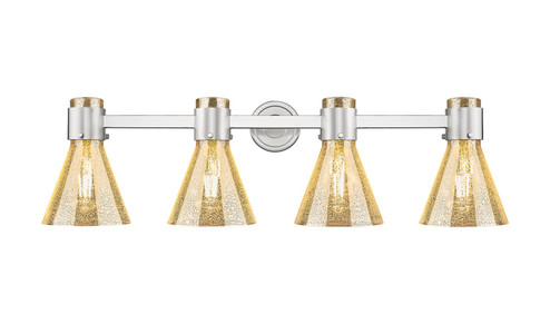 Downtown Urban Four Light Bath Vanity in Satin Nickel (405|464-4W-SN-G464C-7ME)