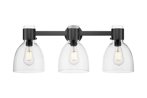 Downtown Urban Three Light Bath Vanity in Matte Black (405|464-3W-BK-G464D-7CL)