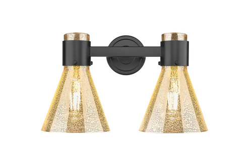 Downtown Urban Two Light Bath Vanity in Matte Black (405|464-2W-BK-G464C-7ME)