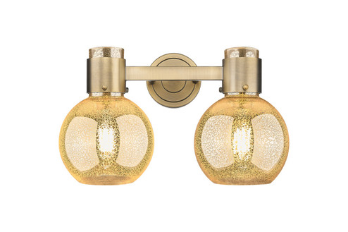 Downtown Urban Two Light Bath Vanity in Brushed Brass (405|464-2W-BB-G464B-7ME)