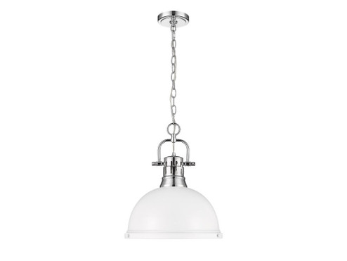 Duncan One Light Pendant in Chrome (62|3602-L CH-WHT)