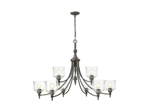 Keating Nine Light Chandelier in Antique Black Iron (62|0806-9 ABI-HWG)