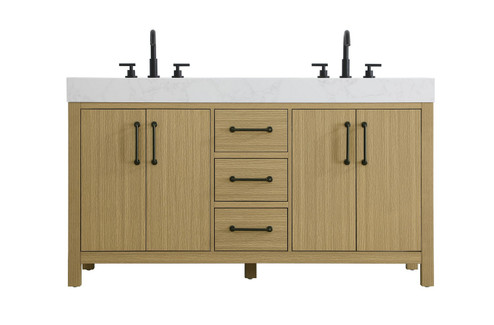 Nathan Bathroom Vanity in Honey Brown (173|VF60660DMHB) Nathan Bathroom Vanity in Honey Brown (173|VF60660DMHB)