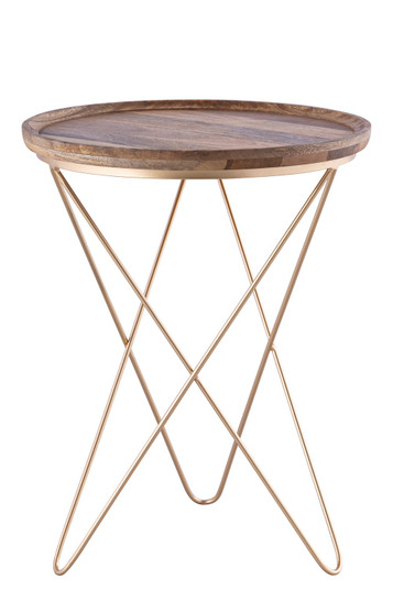 Reva Side Table in Black With Natural Wood (387|HSD-5617-KD)