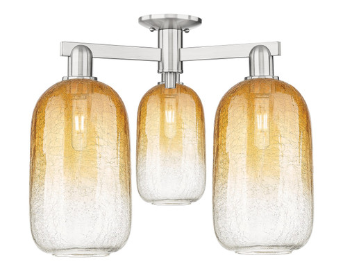 Arcadia Three Light Semi-Flush Mount in Brushed Satin Nickel (405|716-3F-SN-G482-7AM)