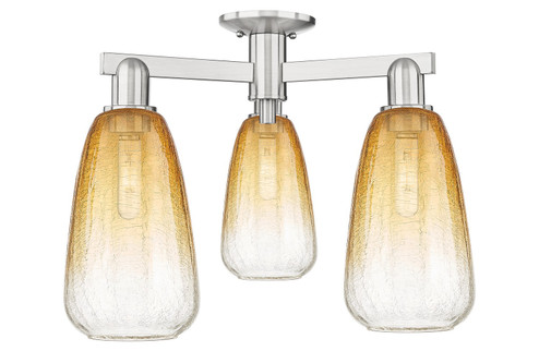Arcadia Three Light Semi-Flush Mount in Brushed Satin Nickel (405|716-3F-SN-G480-6AM)