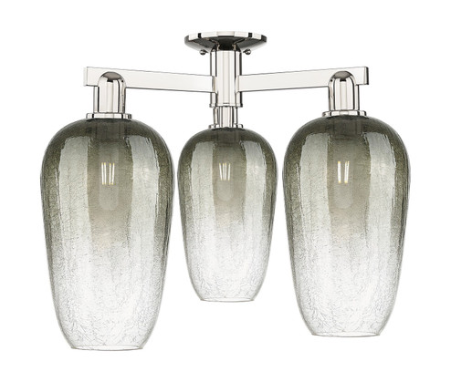 Arcadia Three Light Semi-Flush Mount in Polished Nickel (405|716-3F-PN-G484-7SL)