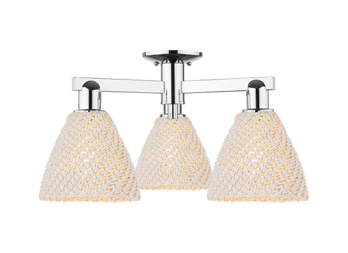 Arcadia Three Light Semi-Flush Mount in Polished Chrome (405|716-3F-PC-NBD-75-NAT)