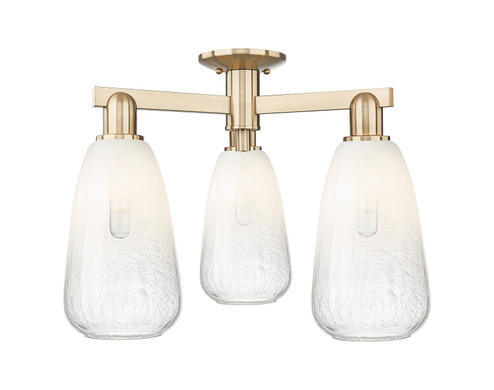 Arcadia Three Light Semi-Flush Mount in Champagne Bronze (405|716-3F-CB-G480-6OP)