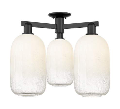 Arcadia Three Light Semi-Flush Mount in Matte Black (405|716-3F-BK-G482-7OP)
