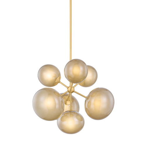 Zaley Seven Light Chandelier in Aged Brass (428|H1073807-AGB)