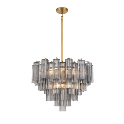 Addis 12 Light Chandelier in Aged Brass (60|ADD-312-AG-SM)