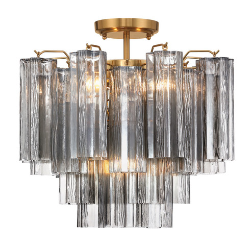 Addis Four Light Semi Flush Mount in Aged Brass (60|ADD-300-AG-SM_CEILING)