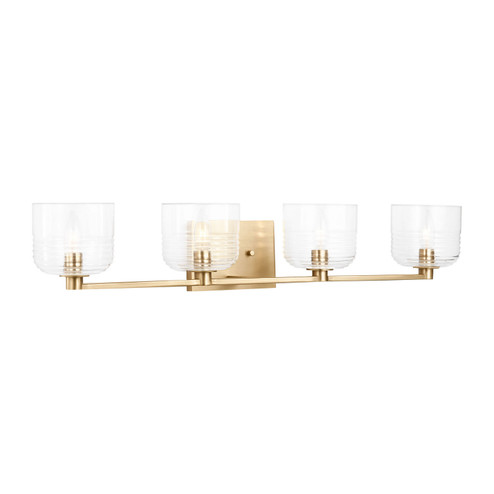 Lochdale Four Light Vanity in Satin Brass (454|DJV1114SB) Lochdale Four Light Vanity in Satin Brass (454|DJV1114SB)